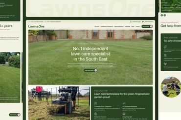 Preview of LawnsOne website on device