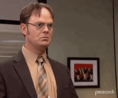 The Office GIF with Dwight shouting YES
