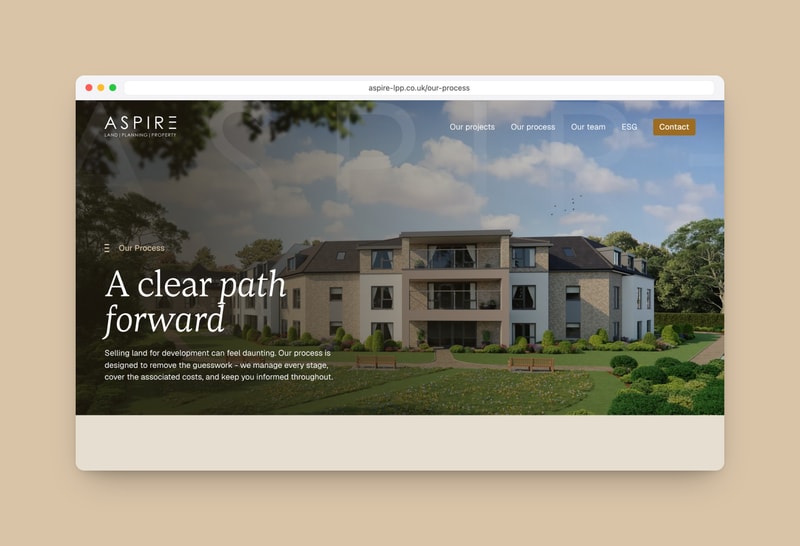 The Aspire LPP process page, headed "A clear path forward"