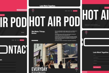 Preview of Hot Air Pod website on device - Website browser on Mac laptop with SLR website open