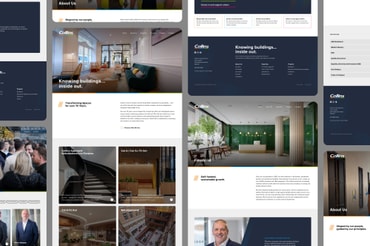 Preview of Collins Construction website on device - Website browser on Mac laptop with Pinewood website open