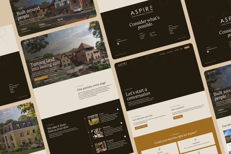 Pages from the Aspire LPP website arranged in a grid