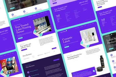 Preview of Vista Labels website on device - Website layout of Vista Labels website.