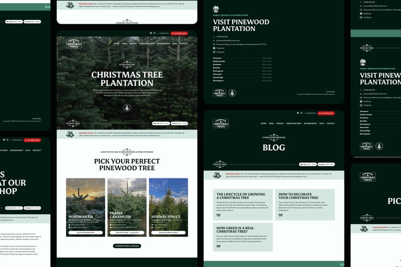 Website browser on Mac laptop with Pinewood website open